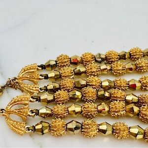 Crown Trifari Alfred Philippe Necklace 1962 Electra Collection 3 Strand MCM